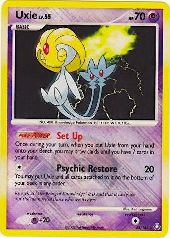 Uxie 43/146 (League Promo) 043/146 Reverse Holofoil League & Championship Cards