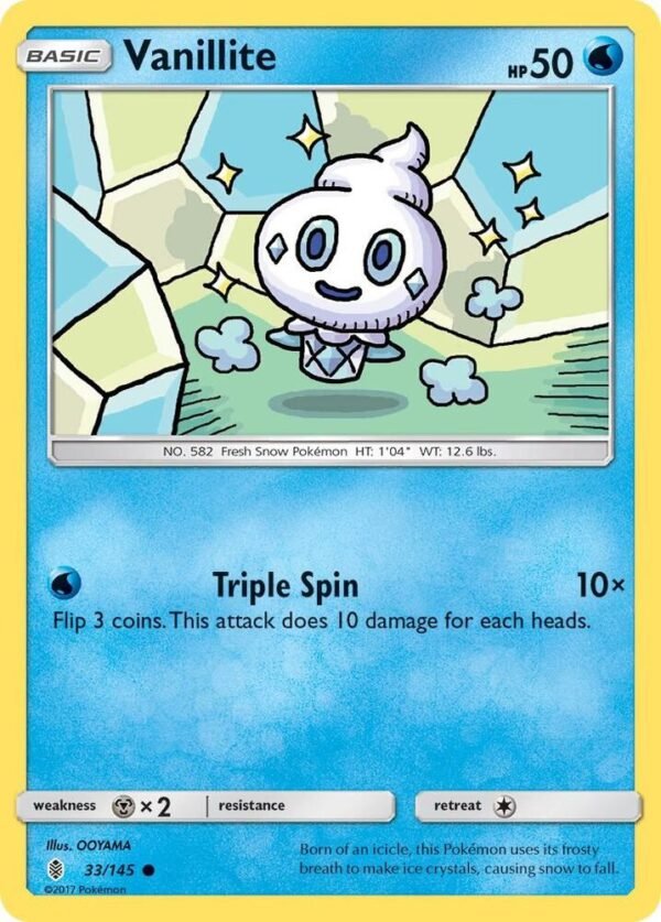 Vanillite 33/145 Reverse Holofoil SM – Guardians Rising Vanillite 33/145 Reverse Holofoil SM – Guardians Rising