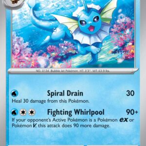 Vaporeon 134/165 Reverse Holofoil SV: Scarlet & Violet 151 Vaporeon 134/165 Reverse Holofoil SV: Scarlet & Violet 151