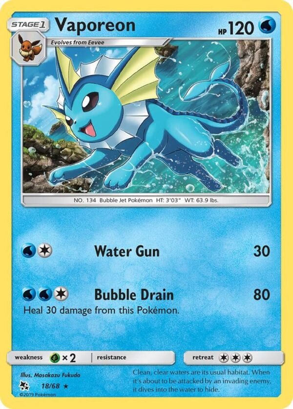 Vaporeon 18/68 Holofoil Hidden Fates