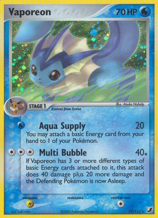 Vaporeon 19/115 Reverse Holofoil Unseen Forces