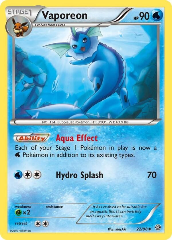Vaporeon 22/98 Normal XY – Ancient Origins Vaporeon 22/98 Normal XY – Ancient Origins