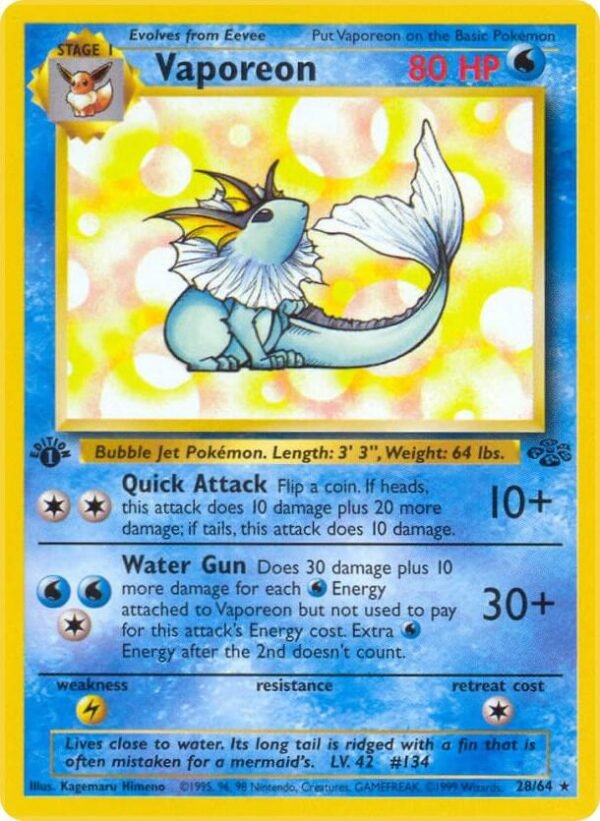 Vaporeon (28) 28/64 Unlimited Jungle Vaporeon (28) 28/64 Unlimited Jungle