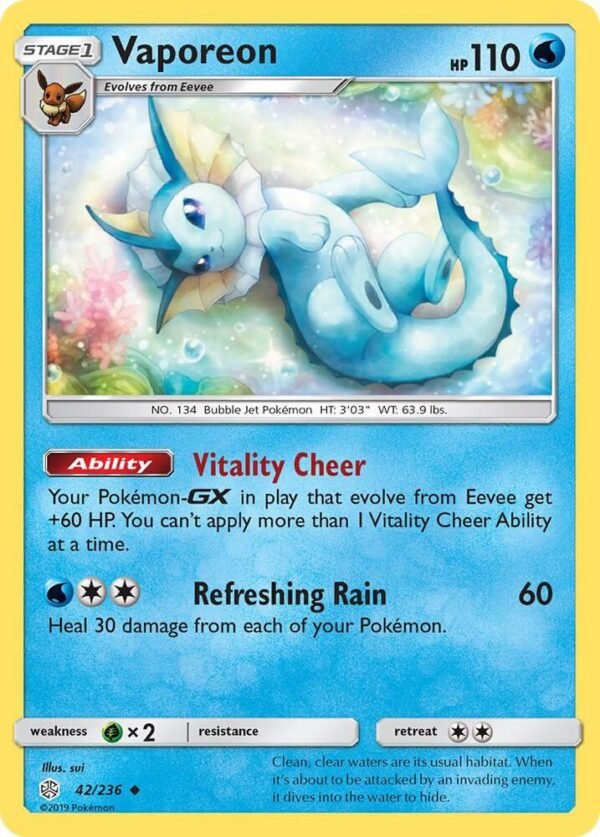 Vaporeon 42/236 Normal SM – Cosmic Eclipse