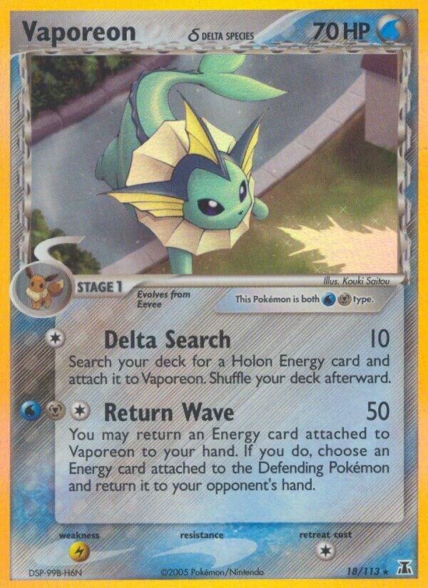 Vaporeon (Delta Species) 18/113 Reverse Holofoil Delta Species