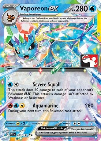 Vaporeon ex 023/131 Holofoil Prize Pack Series Cards