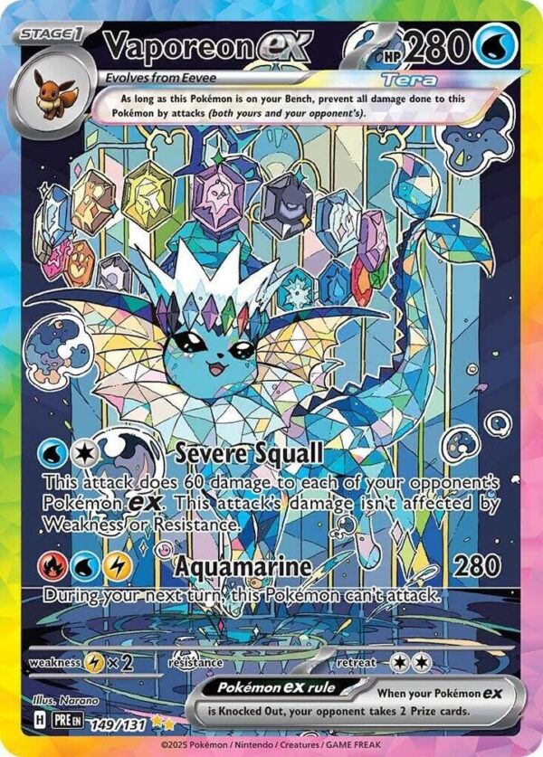 Vaporeon ex 149/131 Holofoil SV: Prismatic Evolutions Vaporeon ex 149/131 Holofoil SV: Prismatic Evolutions