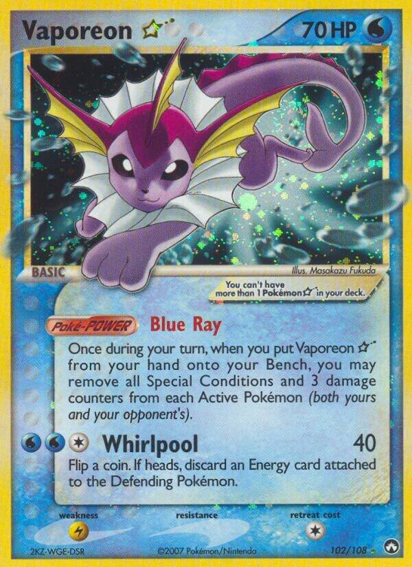 Vaporeon Star 102/108 Holofoil Power Keepers Vaporeon Star 102/108 Holofoil Power Keepers