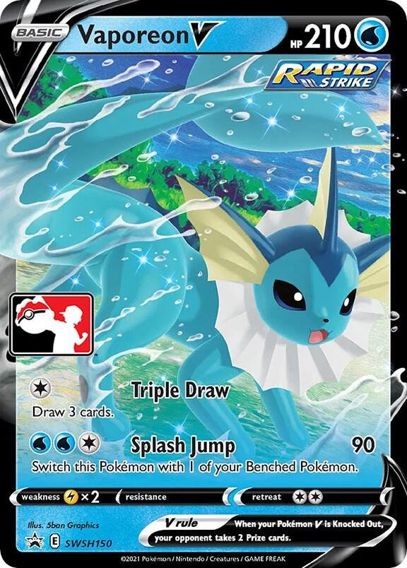 Vaporeon V SWSH150 Holofoil Prize Pack Series Cards