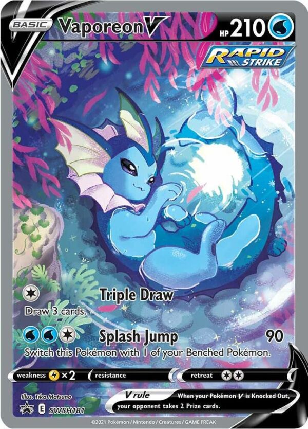 Vaporeon V SWSH181 Holofoil SWSH: Sword & Shield Promo Cards Vaporeon V SWSH181 Holofoil SWSH: Sword & Shield Promo Cards