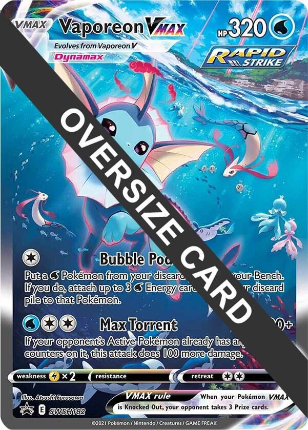 Vaporeon VMAX SWSH182 Holofoil Jumbo Cards