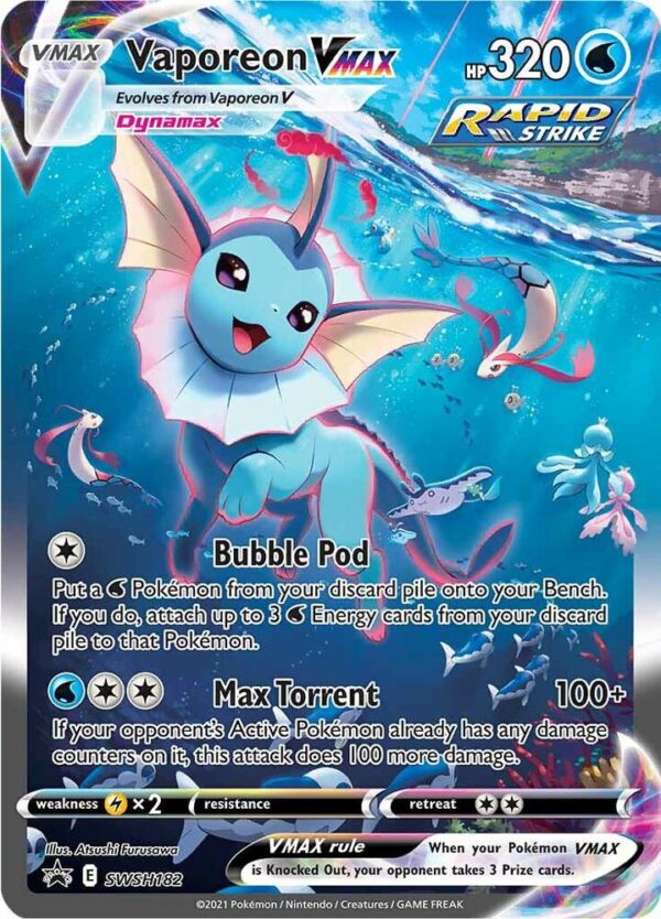 Vaporeon VMAX SWSH182 Holofoil SWSH: Sword & Shield Promo Cards Vaporeon VMAX SWSH182 Holofoil SWSH: Sword & Shield Promo Cards