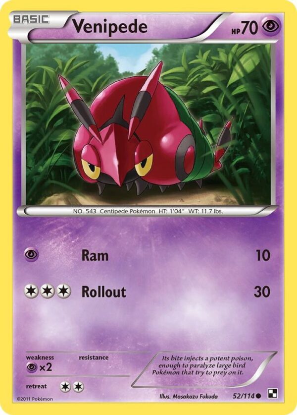 Venipede 52/114 Reverse Holofoil Black and White