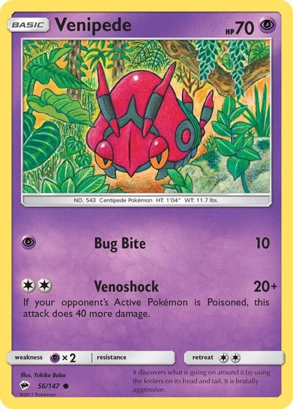 Venipede 56/147 Normal SM – Burning Shadows Venipede 56/147 Normal SM – Burning Shadows