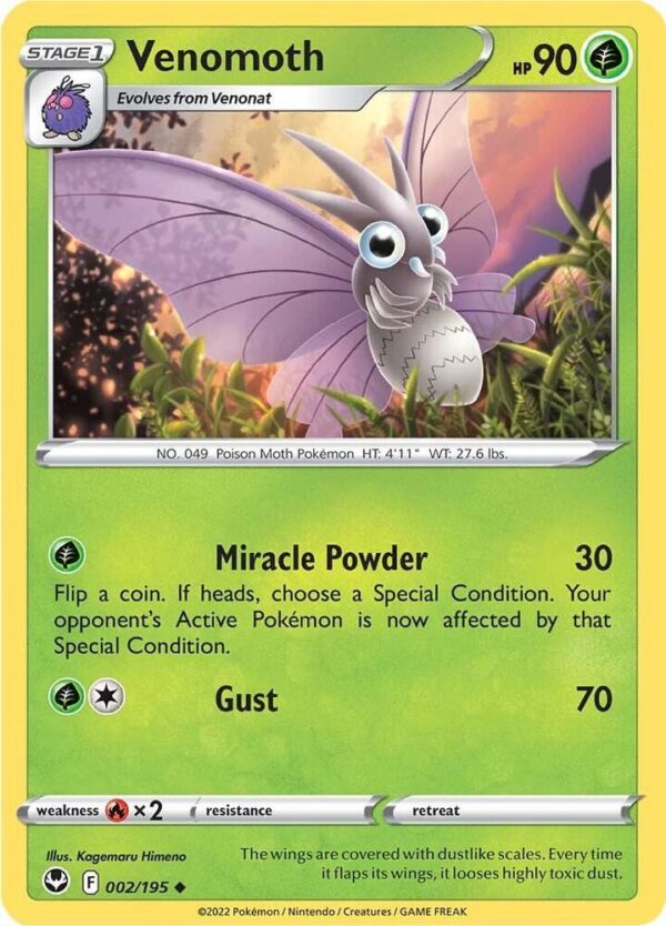 Venomoth 002/195 Normal SWSH12: Silver Tempest