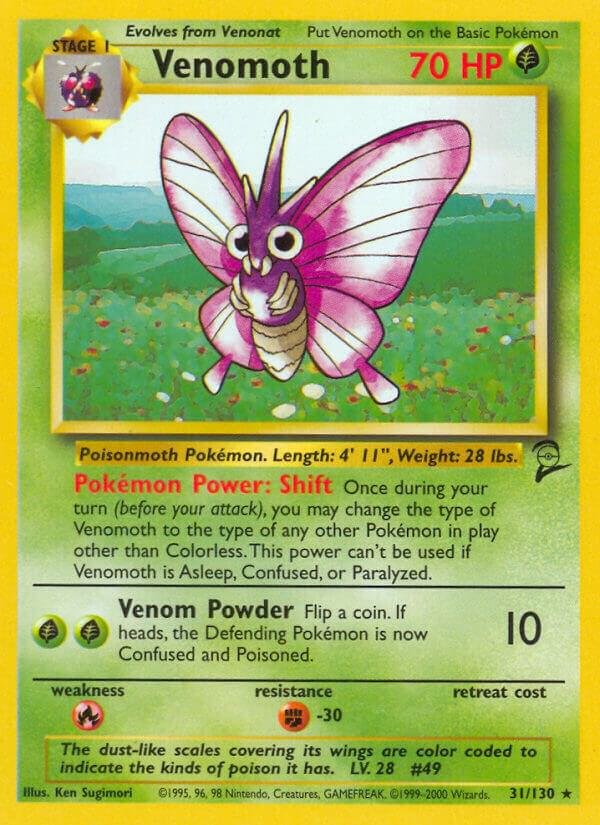 Venomoth 031/130 Normal Base Set 2 Venomoth 031/130 Normal Base Set 2