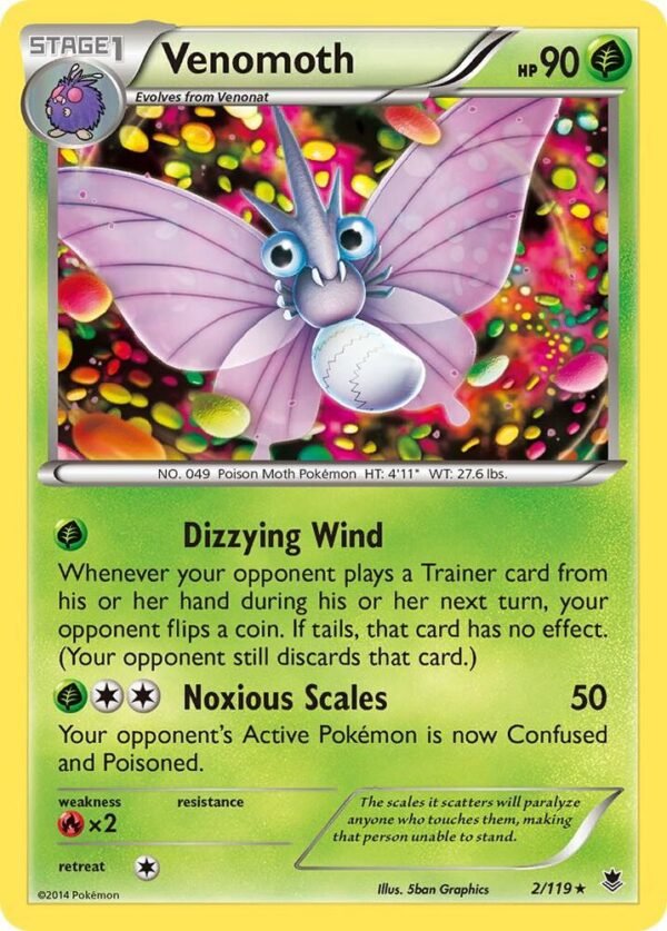 Venomoth 2/119 Normal XY – Phantom Forces