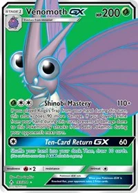 Venomoth GX (Full Art) | 193/214 | Holofoil | SM - Unbroken Bonds
