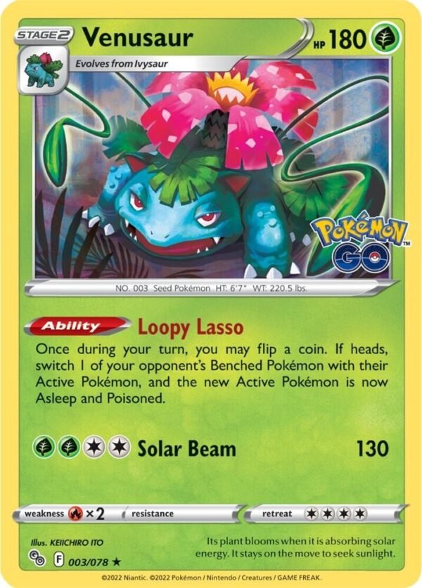 Venusaur 003/078 Reverse Holofoil Pokemon GO