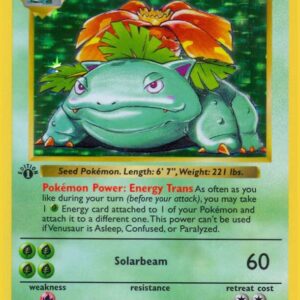 Venusaur 015/102 1st Edition Holofoil Base Set (Shadowless)