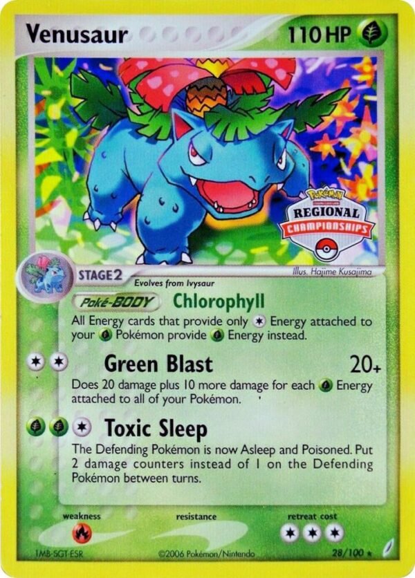 Venusaur 28/100 (Regional Championships) 028/100 Normal League & Championship Cards