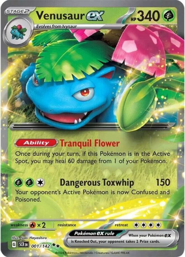 Venusaur ex 001/142 Holofoil SV07: Stellar Crown Venusaur ex 001/142 Holofoil SV07: Stellar Crown
