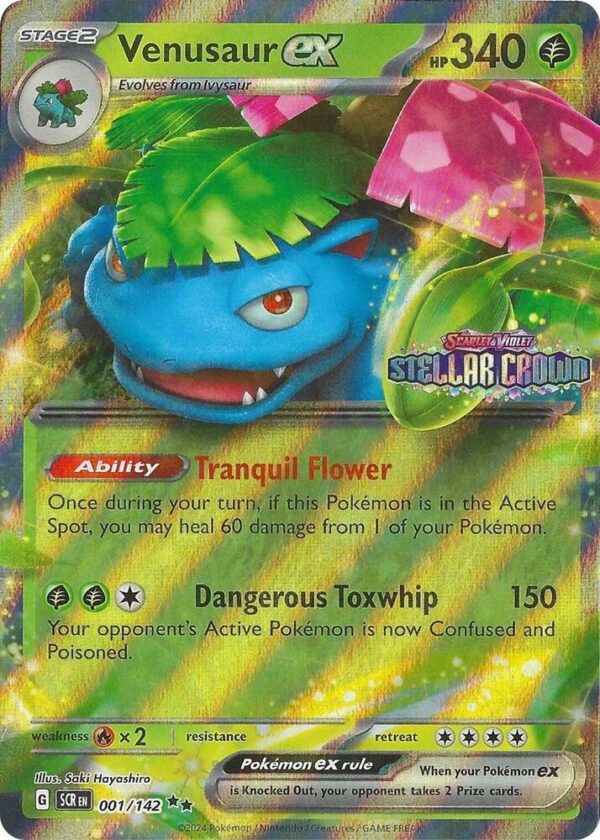 Venusaur ex (Stellar Crown Stamp) 001/142 Holofoil Miscellaneous Cards & Products