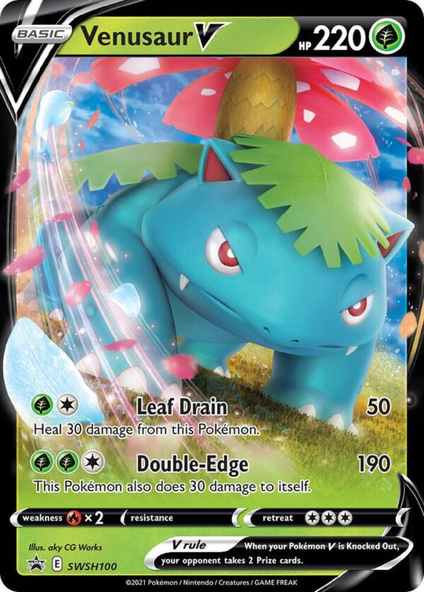 Venusaur V SWSH100 Holofoil SWSH: Sword & Shield Promo Cards Venusaur V SWSH100 Holofoil SWSH: Sword & Shield Promo Cards