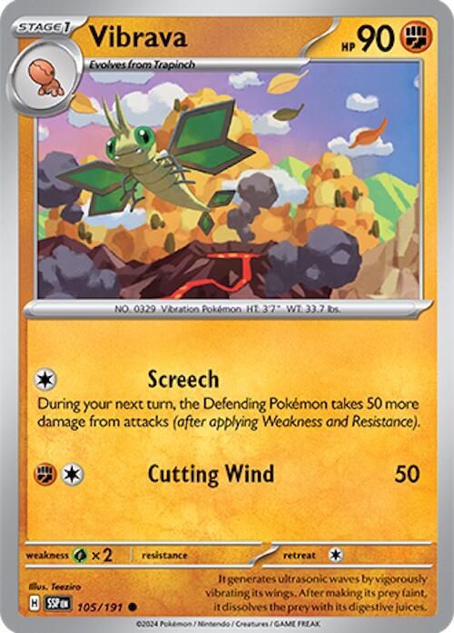 Vibrava 105/191 Reverse Holofoil SV08: Surging Sparks Vibrava 105/191 Reverse Holofoil SV08: Surging Sparks
