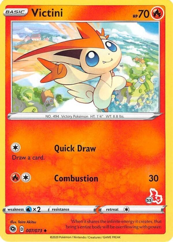 Victini 007/073 (#53 Cinderace Stamped) Normal Battle Academy 2022 Victini 007/073 (#53 Cinderace Stamped) Normal Battle Academy 2022