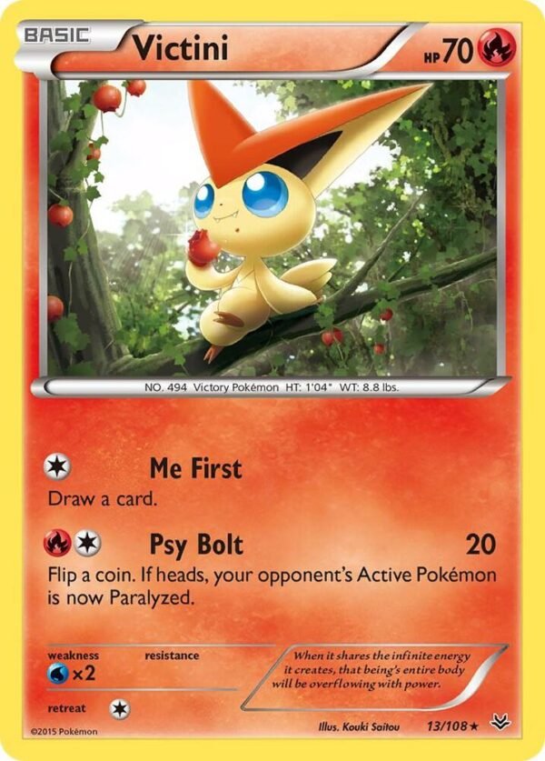 Victini 13/108 Reverse Holofoil XY – Roaring Skies