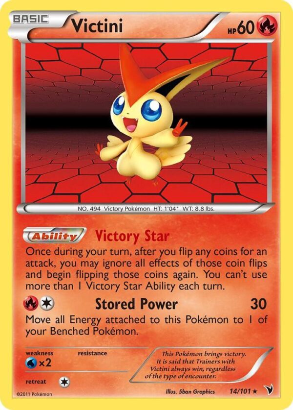 Victini (14) 14/101 Reverse Holofoil Noble Victories