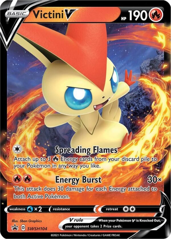 Victini V SWSH104 Holofoil SWSH: Sword & Shield Promo Cards Victini V SWSH104 Holofoil SWSH: Sword & Shield Promo Cards