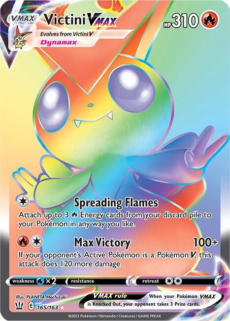Victini VMAX (Secret) 165/163 Holofoil SWSH05: Battle Styles