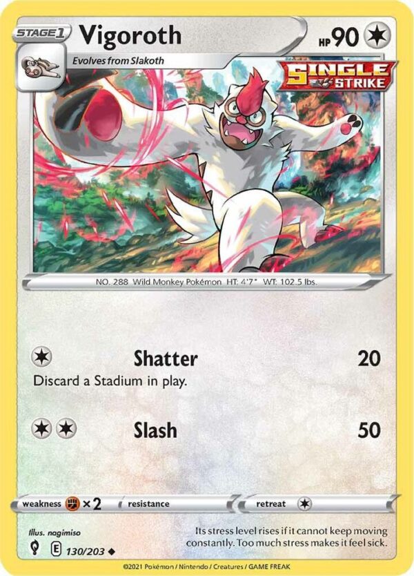 Vigoroth 130/203 Normal SWSH07: Evolving Skies
