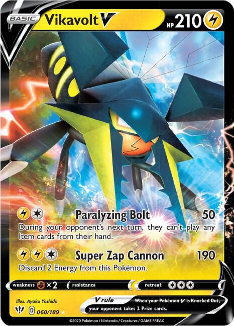 Vikavolt V 060/189 Holofoil SWSH03: Darkness Ablaze Vikavolt V 060/189 Holofoil SWSH03: Darkness Ablaze