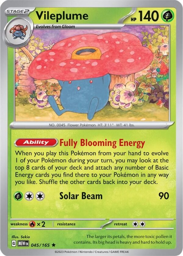 Vileplume 045/165 Reverse Holofoil SV: Scarlet & Violet 151