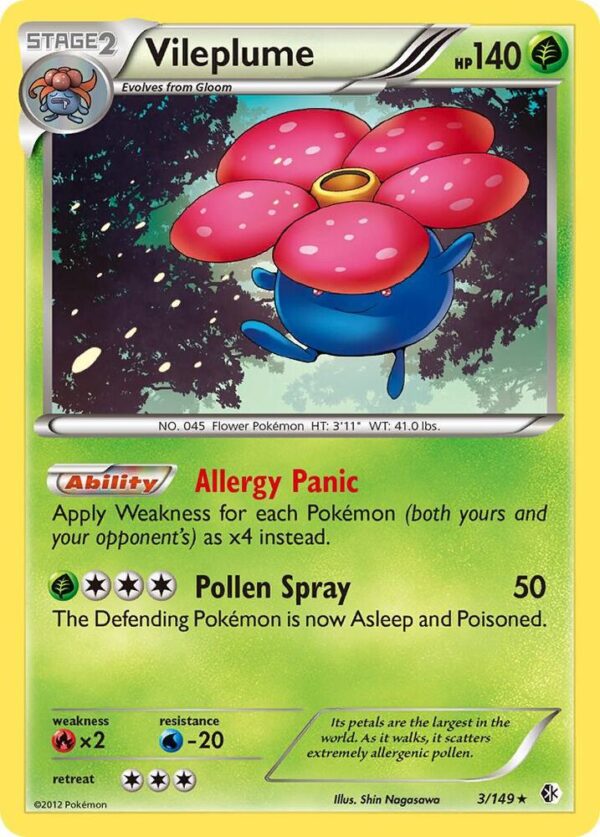Vileplume 3/149 Reverse Holofoil Boundaries Crossed