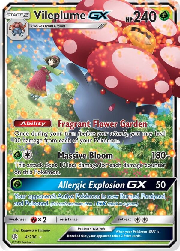 Vileplume GX 4/236 Holofoil SM – Cosmic Eclipse Vileplume GX 4/236 Holofoil SM – Cosmic Eclipse