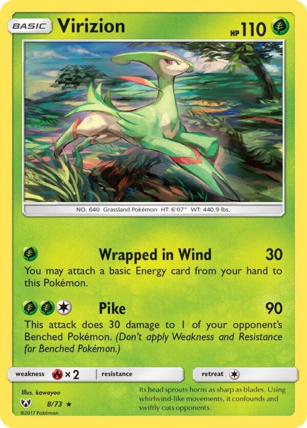 Virizion 8/73 Reverse Holofoil Shining Legends