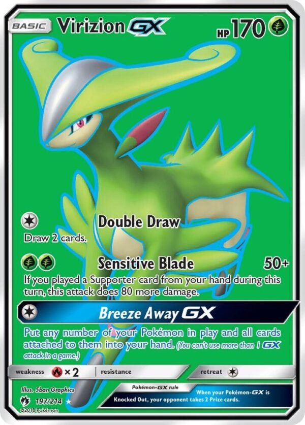 Virizion GX (Full Art) 197/214 Holofoil SM – Lost Thunder Virizion GX (Full Art) 197/214 Holofoil SM – Lost Thunder
