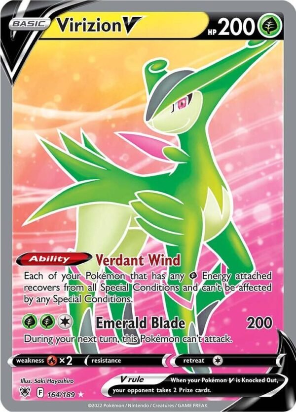 Virizion V (Full Art) 164/189 Holofoil SWSH10: Astral Radiance