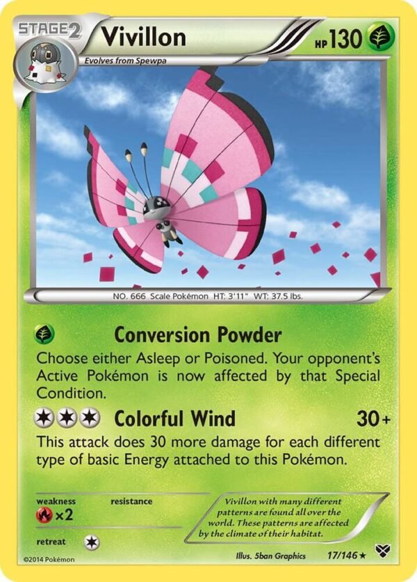 Vivillon (Meadow [Pink]) 17/146 Holofoil XY Base Set