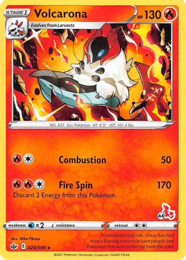 Volcarona 024/198 (#44 Cinderace Stamped) Normal Battle Academy 2022