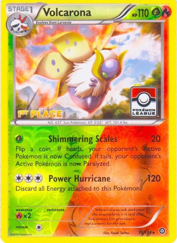 Volcarona 15/114 (Pokemon League) [1st Place] 015/114 Reverse Holofoil League & Championship Cards