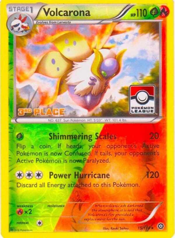 Volcarona 15/114 (Pokemon League) [3rd Place] 015/114 Reverse Holofoil League & Championship Cards