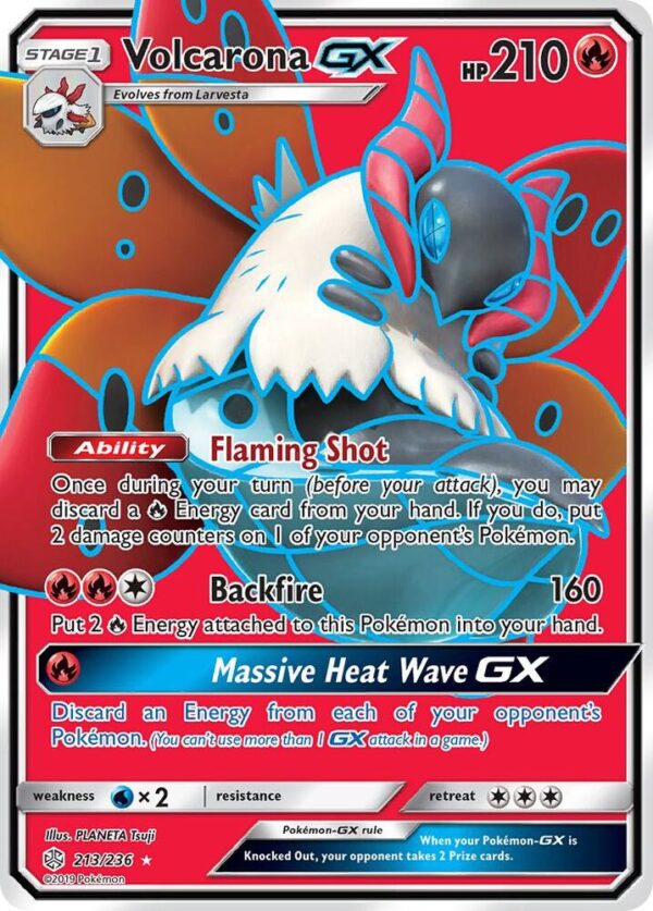 Volcarona GX (Full Art) 213/236 Holofoil SM – Cosmic Eclipse Volcarona GX (Full Art) 213/236 Holofoil SM – Cosmic Eclipse