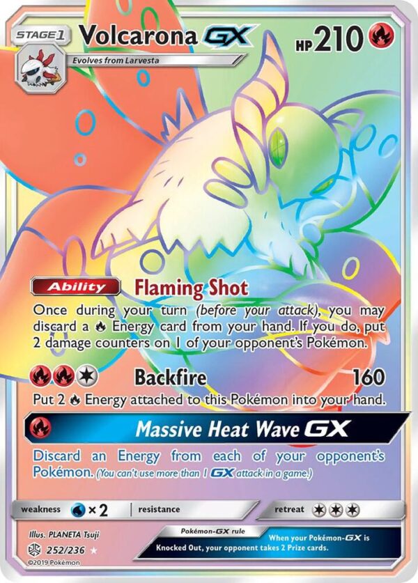 Volcarona GX (Secret) 252/236 Holofoil SM – Cosmic Eclipse Volcarona GX (Secret) 252/236 Holofoil SM – Cosmic Eclipse