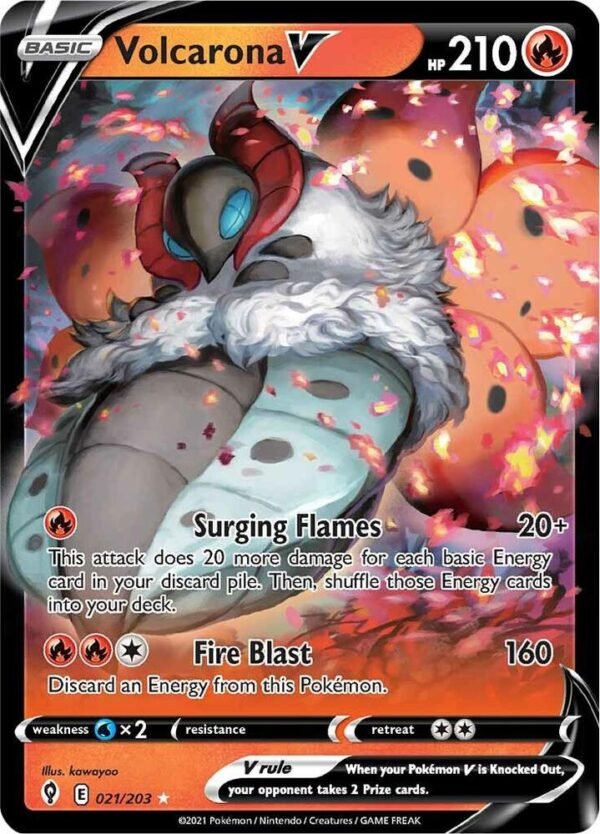 Volcarona V 021/203 Holofoil SWSH07: Evolving Skies