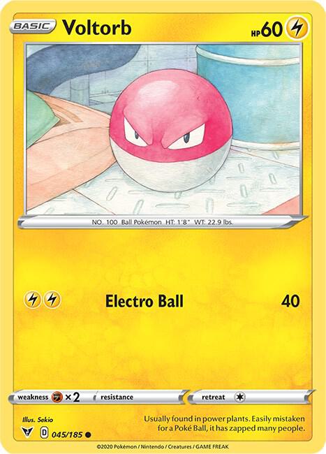 Voltorb 045/185 Reverse Holofoil SWSH04: Vivid Voltage Voltorb 045/185 Reverse Holofoil SWSH04: Vivid Voltage